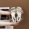 French fairy style bow with high-heeled sandals female 2025 summer new versatile skirt open-toed sandals