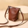 Genuine Leather Women'S Bag Retro Handmade Oil Wax Cowhide Bucket Bag Women'S Tote Bag Shoulder Messenger Bag