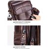 Men Genuine Leather Crossbody Backpack for Business and Commuting, Large Capacity