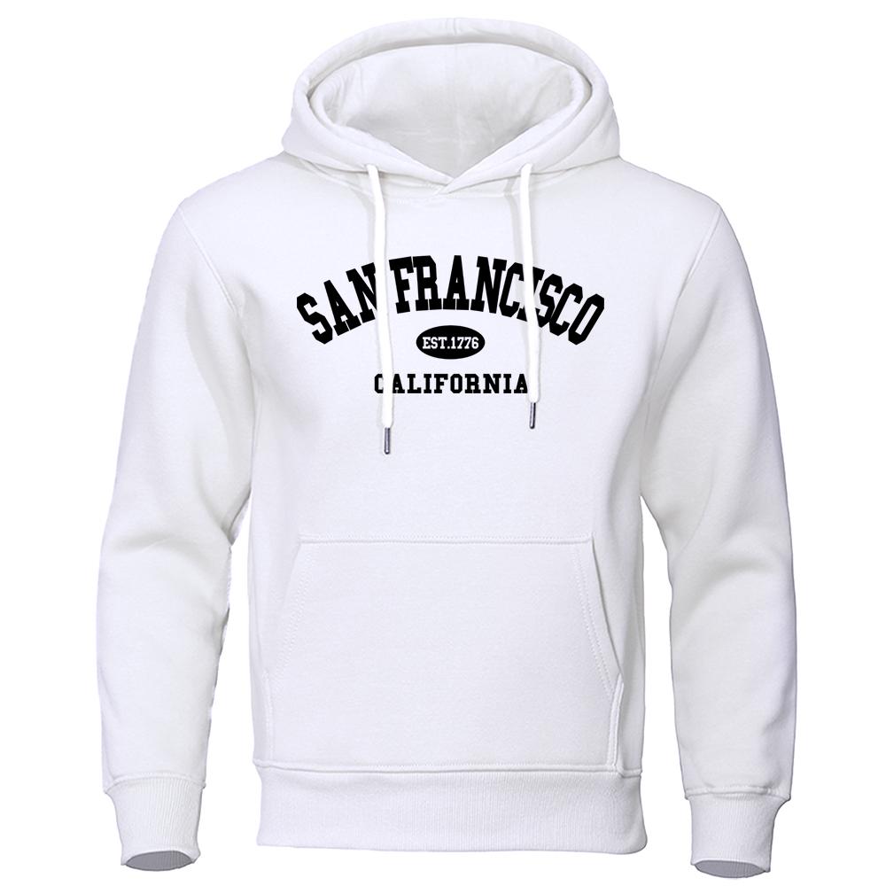 Sanfrancisco Est.1776 California Letter Printing Hoody Man Fashion Loose Sweatshirt Cotton Quality Clothing Soft Casual Hoodies