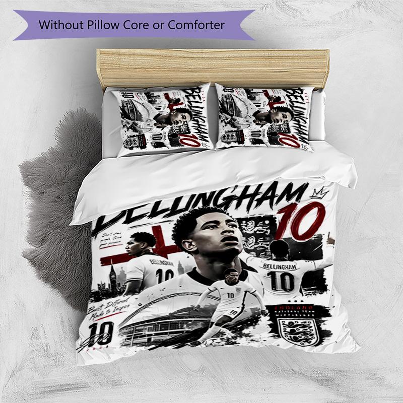 3pcs Jude Bellingham Pattern Bedding Set Duvet Cover Set Includes Duvet Cover &pillowcases,perfect All Season Bedroom Decoration&gift