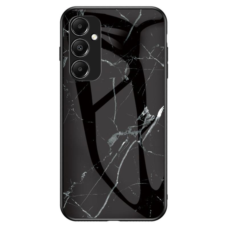 For Samsung Galaxy A05s 4G Cover Marble Pattern Phone Case Tempered Glass+PC+TPU Shell