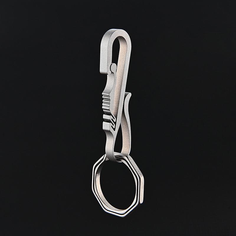 1Pc Car Titanium Alloy Keychain Key Ring Holder Buckle Belt Lightweight Edc For Man Male Creativity Father‘S Day Gift