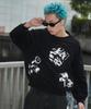 WEGO Photo Paste Graphic Pullover Size Big Gift Men's Sweatshirt, M, Black, Streetwear, Casual, Silhouette, Spring, Autumn, Winter,