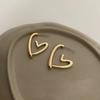 1 Pair 304 Stainless Steel Heart Stud Earrings, 18K Gold Plated, for Valentine/Wedding/Anniversary/Casual Wear, Teenager Gift