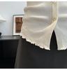 French Lace Patchwork V-neck Knit Cardigan for Women - Slim Fit Autumn/Winter Top