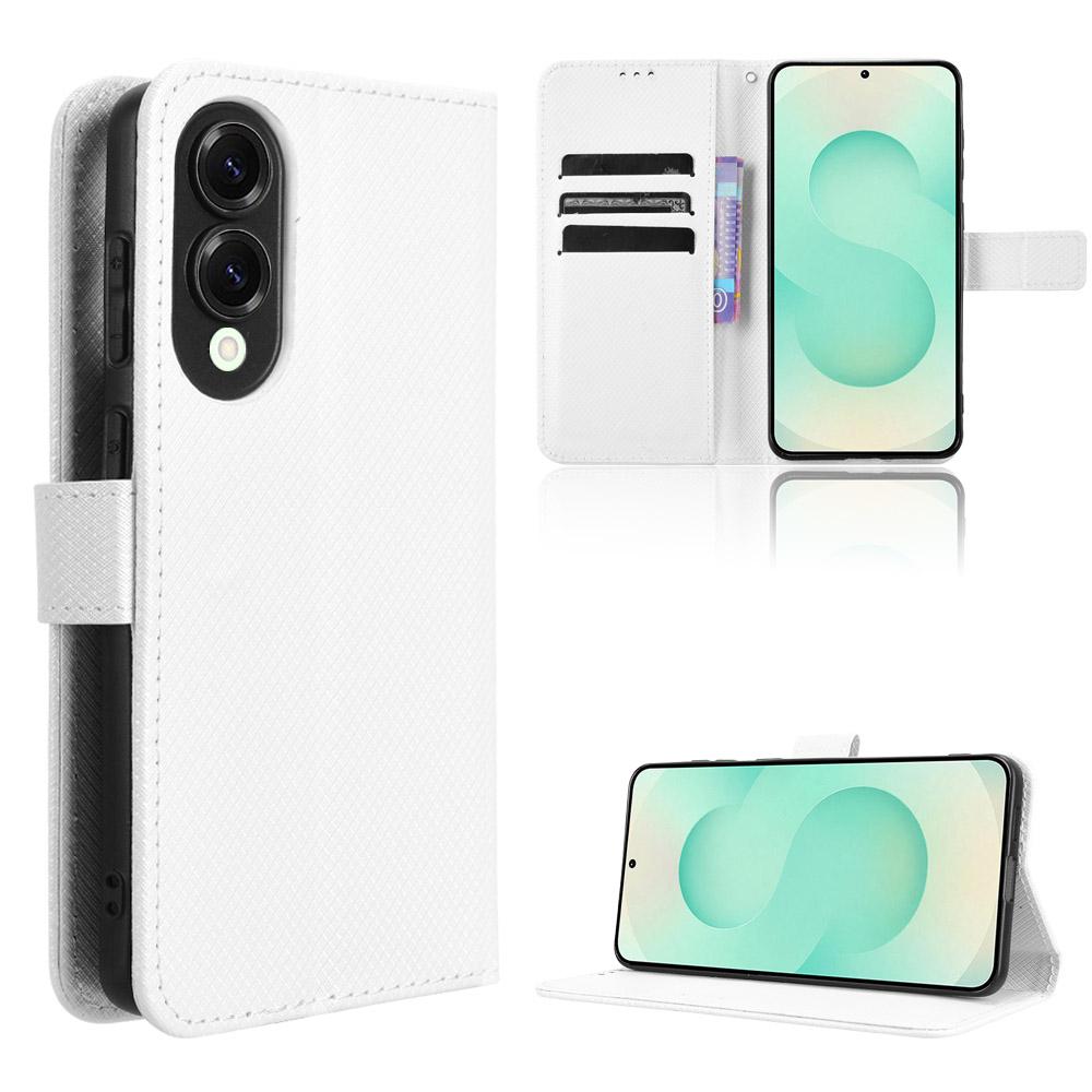 

Флип-чехол для Samsung Galaxy S25 Edge из кожи [Flip Vintage Leather] Кошелек, противоударный, прочный, ретро-чехол для телефона Samsung Galaxy S25 Edge белый