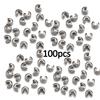 100pcs/20pcs Gold Color Stainless Steel Open Crimp End Beads Covers Stopper Spacer Beads for DIY Jewelry Making Wholesale