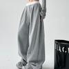 American retro black sweatpants women's spring and autumn new loose casual sweatpants drape wide-leg pants