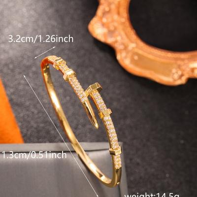 Cadeau de Saint-Valentin Qixi Bracelet Clou Cercle Petite Amie Zirconium Intelligent Mode Luxe Premium Bracelet Cadeau