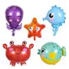 Adorable Marine Animal Foil Balloons: Seahorse, Crab, Octopus, Starfish - Perfect for Parties