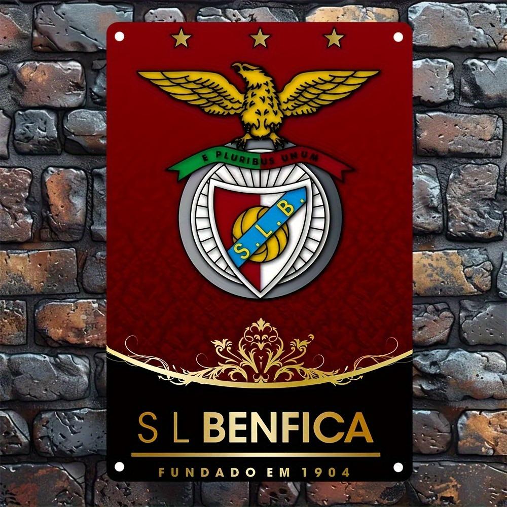 

SL Benfica Vintage Metal Wall Sign 8x12 Inch Iron Football Emblem Perfect for Bar Decor Waterproof Gift with Pre-Drilled Design L белый
