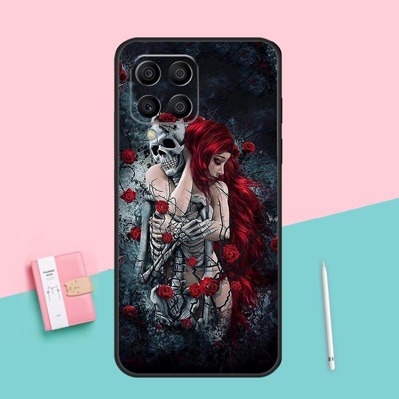 Cool Skull Gothic Phone Case For Samsung Galaxy M53 M33 M23 M13 M12 M22 M32 M52 M20 M14 M54 M11 M21 M31 M51
