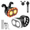 CYCLAMI Bicycle USB Rechargeable Headlight and Taillight with Brake Auto LED Fluid Lighting IP6 Switch Suitable for Commuters and Schoolchildren