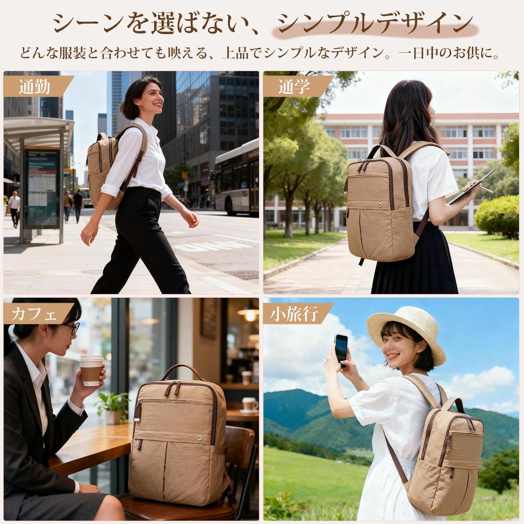 Colosuoa Damen Rucksack mit großer Kapazität, wasserdicht, für Business und Reisen, passend für 15,6-Zoll-Laptop, mit mehreren Taschen, schlichtes und stilvolles Design,