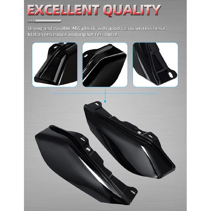Amazicha Vivid Black Mid Frame Air Heat Deflectors Trim Left Right Set Compatible for Harley Touring and Trike 2009-2024 Models Without Cool Flow Fan