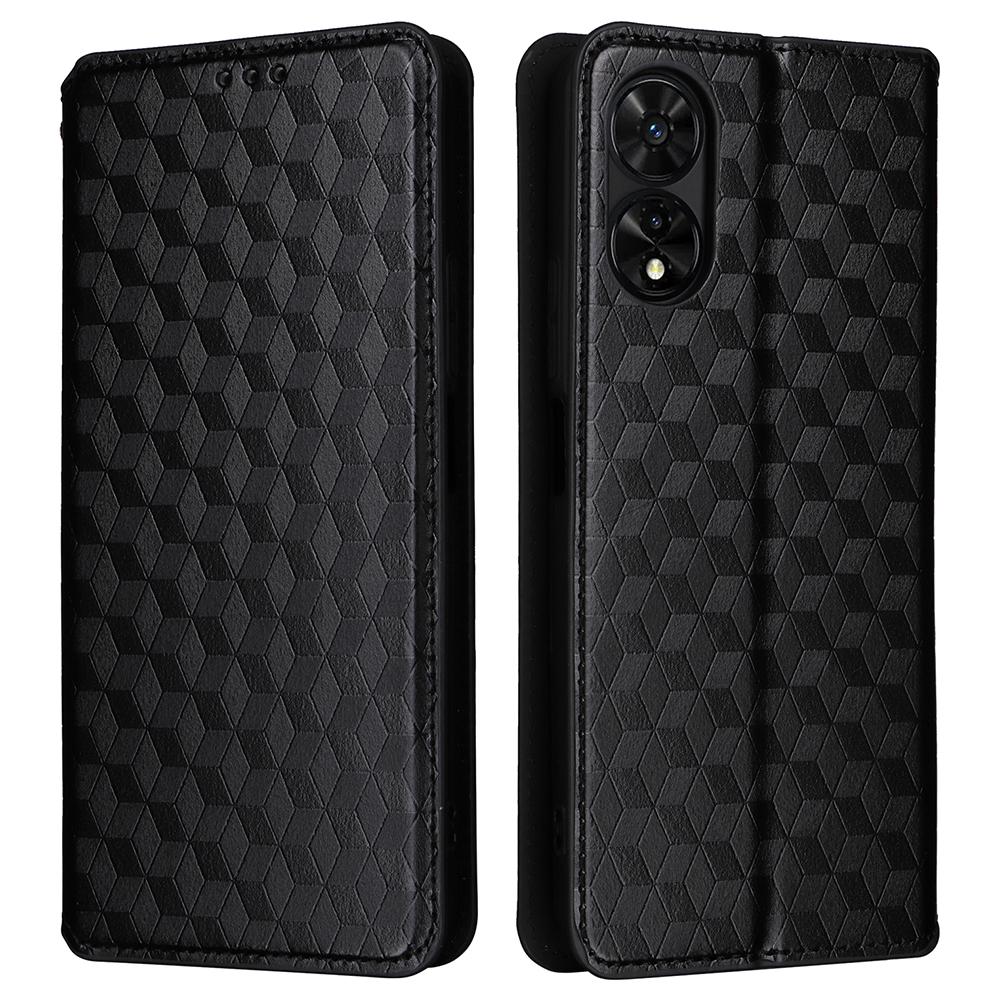 For TCL 505 T509K/T5094 Case Rhombus Pattern Leather Stand Folio Flip Phone Cover