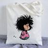 Kawaii Shopping Bag Mafalda Cute Anime Harajuku Canvas Bag Tote Bag Lady Handbag Large Capacity Shopper Bag Casual Shoulder Bag