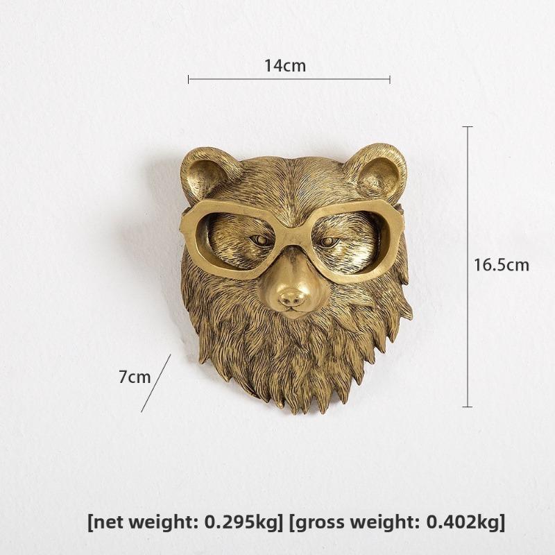 Ancient Bronze-colored Animal Pendant for Indoor Home Decoration, Bedroom, Living Room Fireplace Resin Craft Wall Hanging Stand