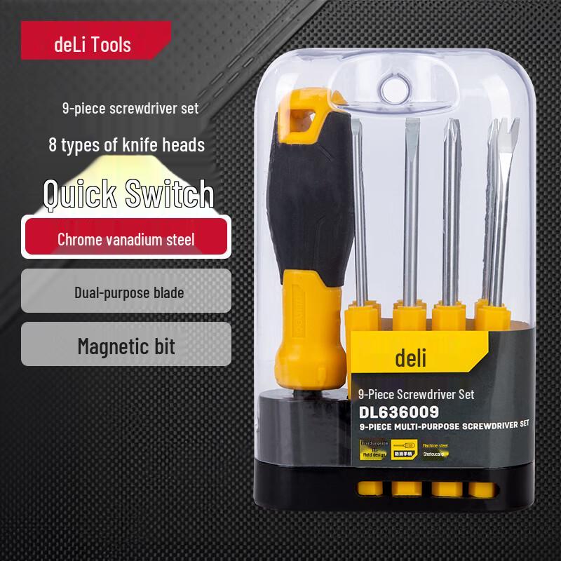 Deli 9-Piece Multi-purpose Screwdriver Set