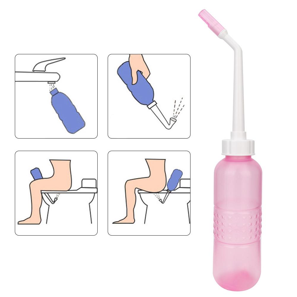 Tragbarer Hand-Bidet-Sprayer Intimbereich Analreiniger Reinigung für Frauen Alte Menschen (Rosa)