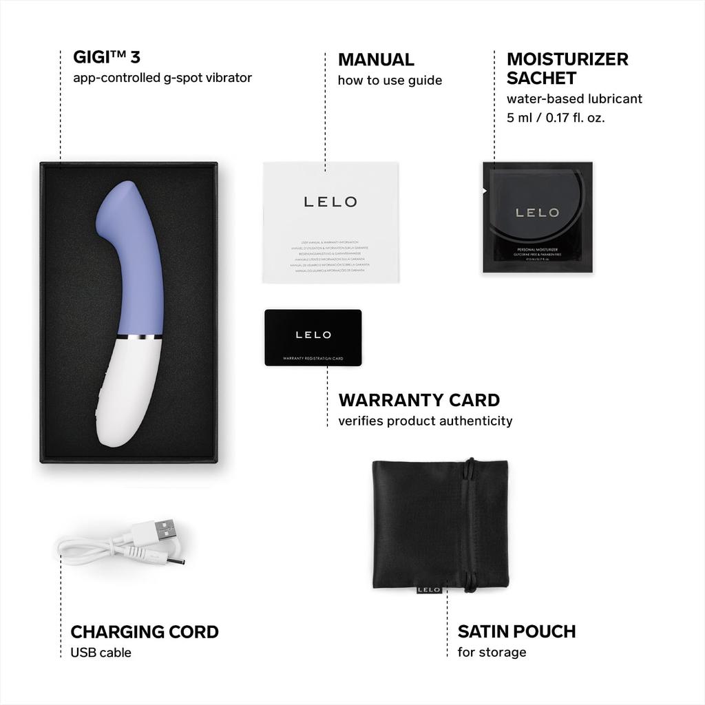 LELO GIGI 3 Female 8 Pleasure Female Sex Sex Powder Blue App-operable G-spot Vibrator, Settings, Vibrator, Toy, Toy,