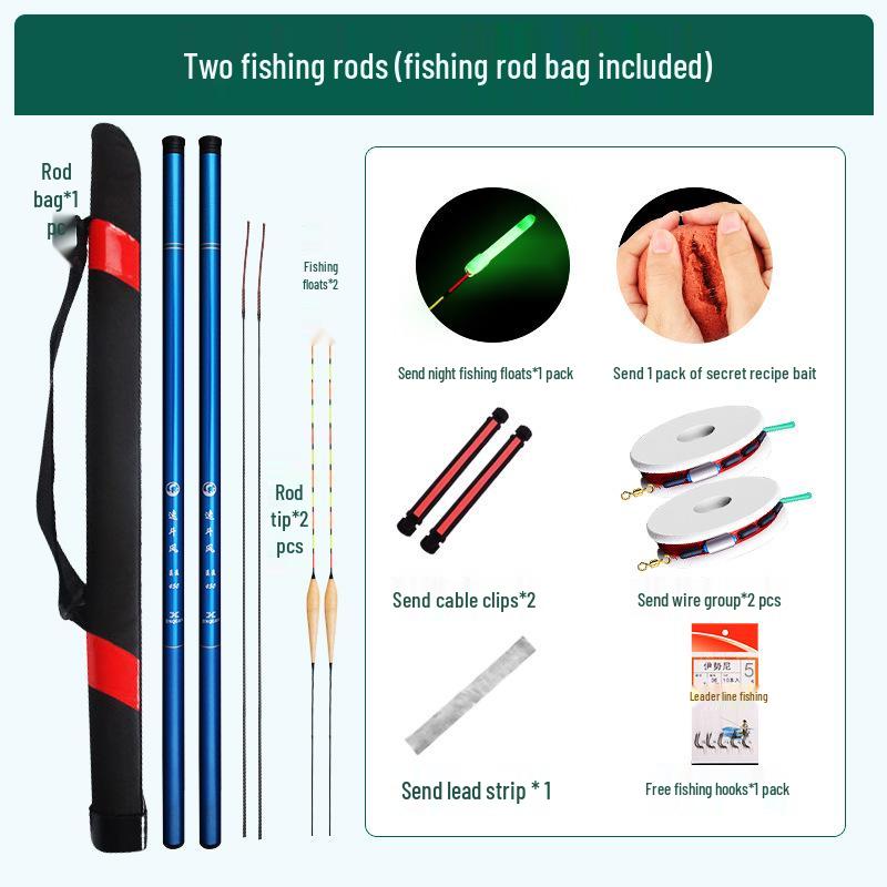 Ultra-Light Ultra-Hard Beginner Fishing Rod Set - Short Section Stream Rod