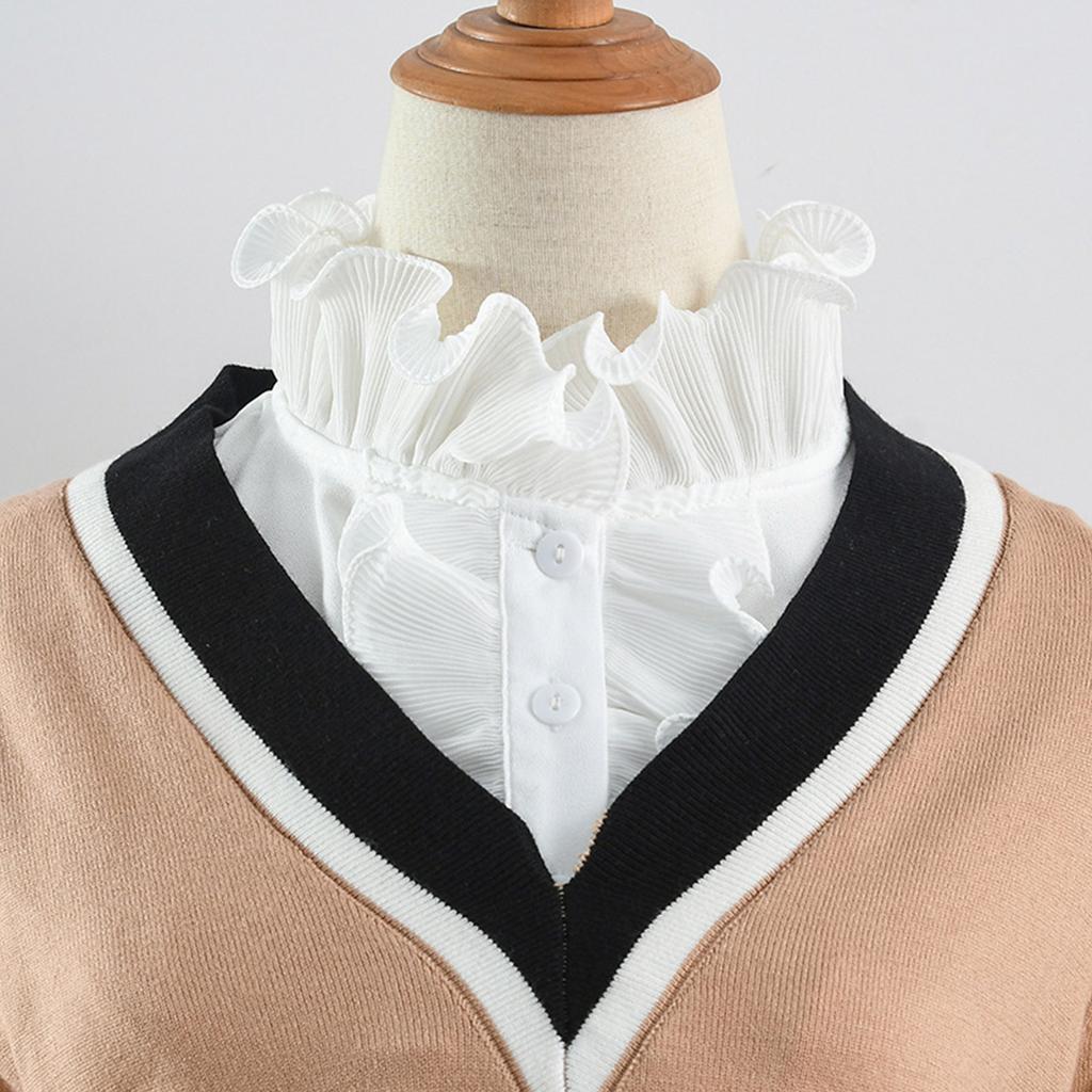 Lapel False Collar Ruffle Edge Collar Universal Shawl Neckwrap for Women Summer Dress Female Blouse Shirt Accessories