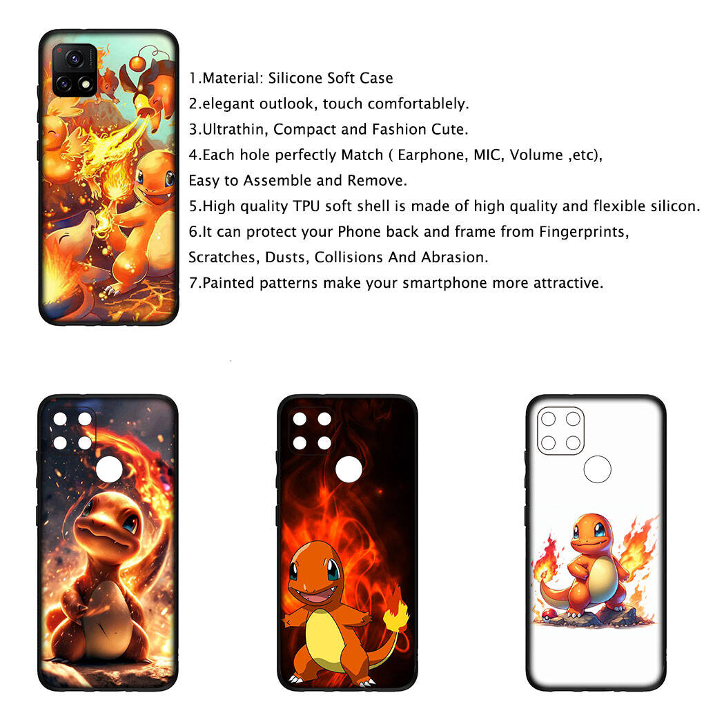 Cover for iPhone 17 16 15 Xiaomi Poco Redmi Note 14 13 12 11 Pro Max X 16e Samsung Galaxy S25 S24 S23 OPPO Huawei Charmander Anime Pikachu Phone Case