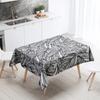 Black and White Corrugated Tablecloth Anti-Stain Waterproof Dining Table Home Decor Rectangular Kitchen Fireplace Countertop