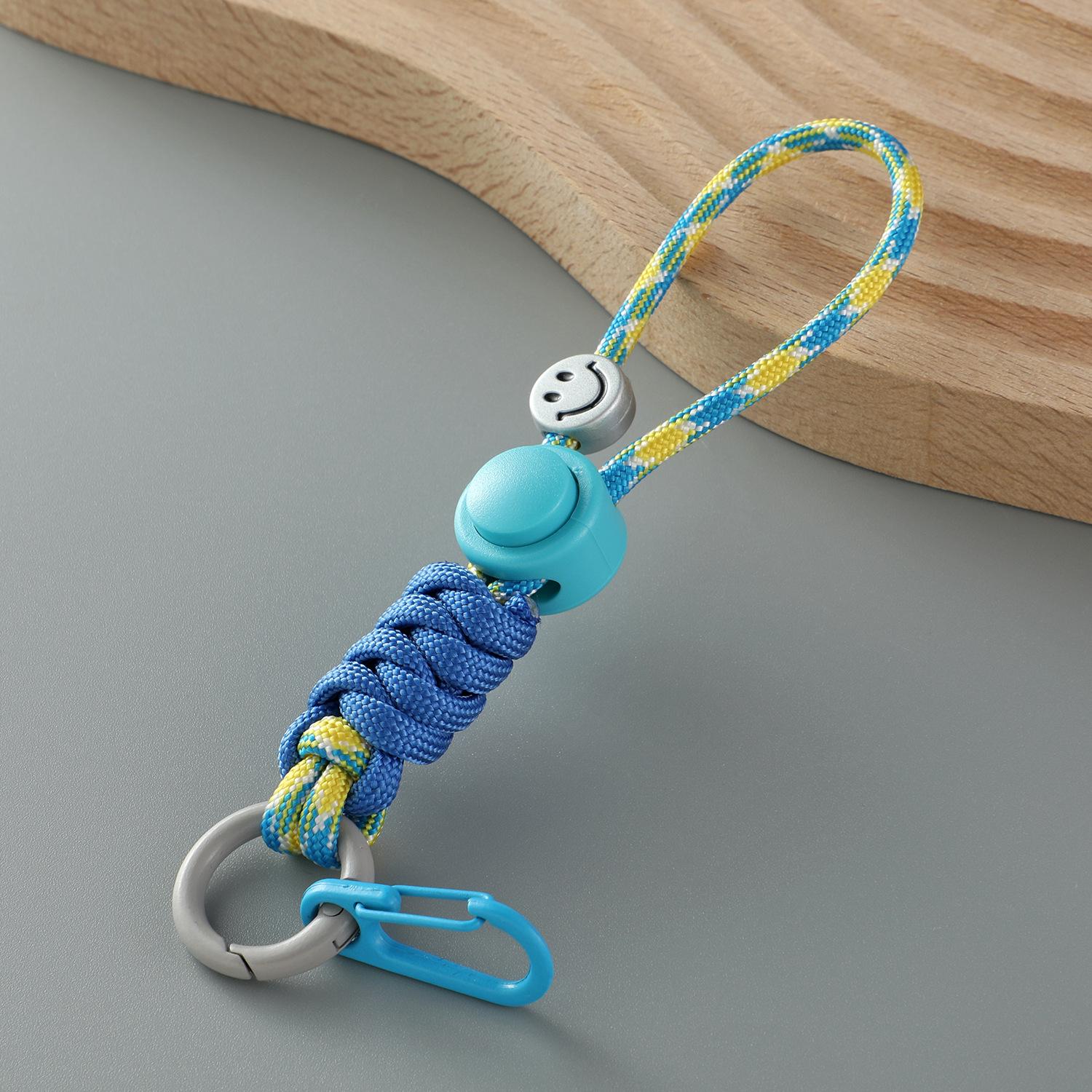 Colorful Smiling Face Paracord Keychain & Lanyard for Bags & Bottles