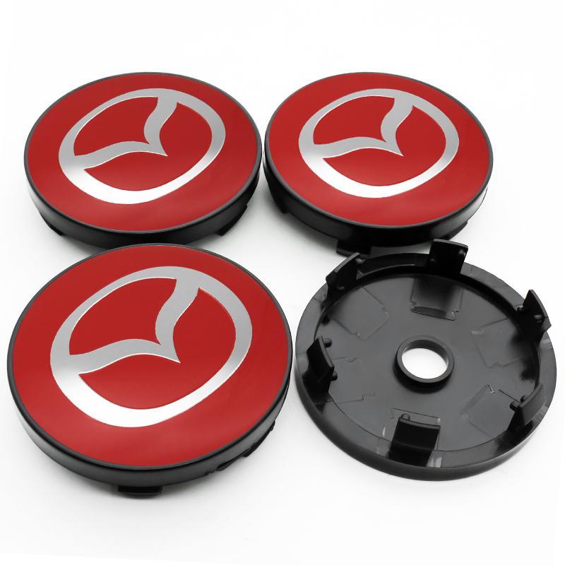 4pcs 60mm Car Wheel Center Cover Hub Cap Auto Decoration Accessories For Mazda 2 3 5 6 323 626 CX3 CX5 CX7 MX5 RX8 Atenza Axela