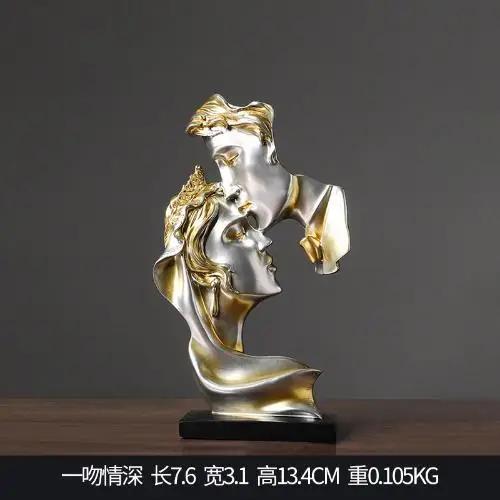 

Mini Kiss Deep Love Figurine Resin Art Sculpture Luxury Modern Home Decorative Desktop Decoration Valentine s gift to Girlfriend