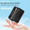 Small Belt Fan Waist Clip Fan Wearable Cooling Fan Rechargeable Fan 4000mAh Battery Suitable for Office and Home Use
