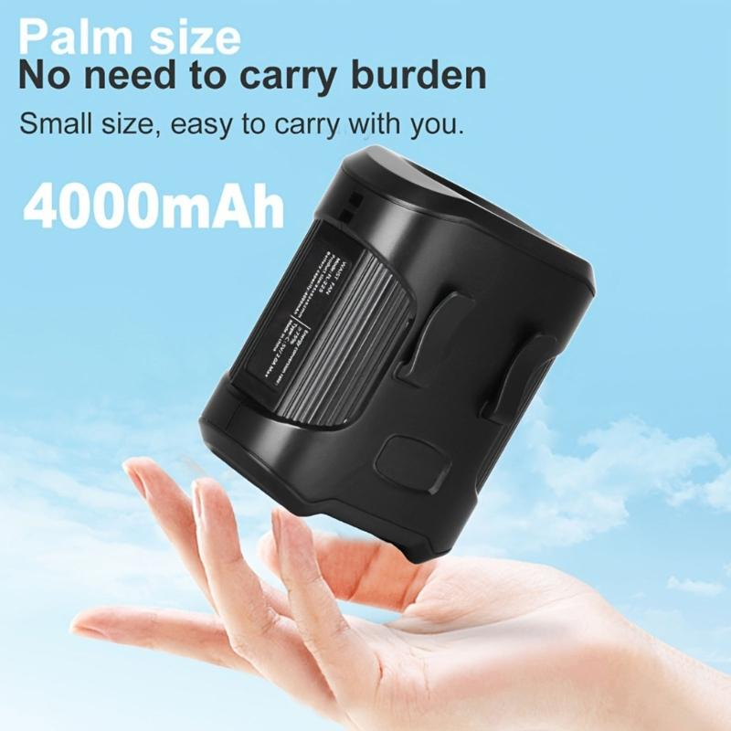 Small Belt Fan Waist Clip Fan Wearable Cooling Fan Rechargeable Fan 4000mAh Battery Suitable for Office and Home Use