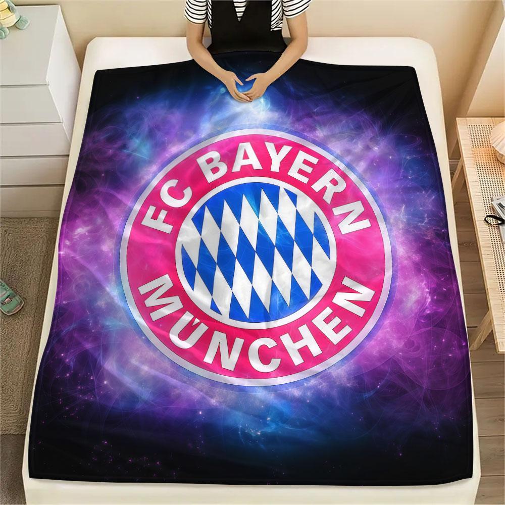 1PC FC Bayern Munchen Patterned Flannel Blanket Suitable For All Seasons for Home Decor Warmth and Comfort Gifts Holiday Present