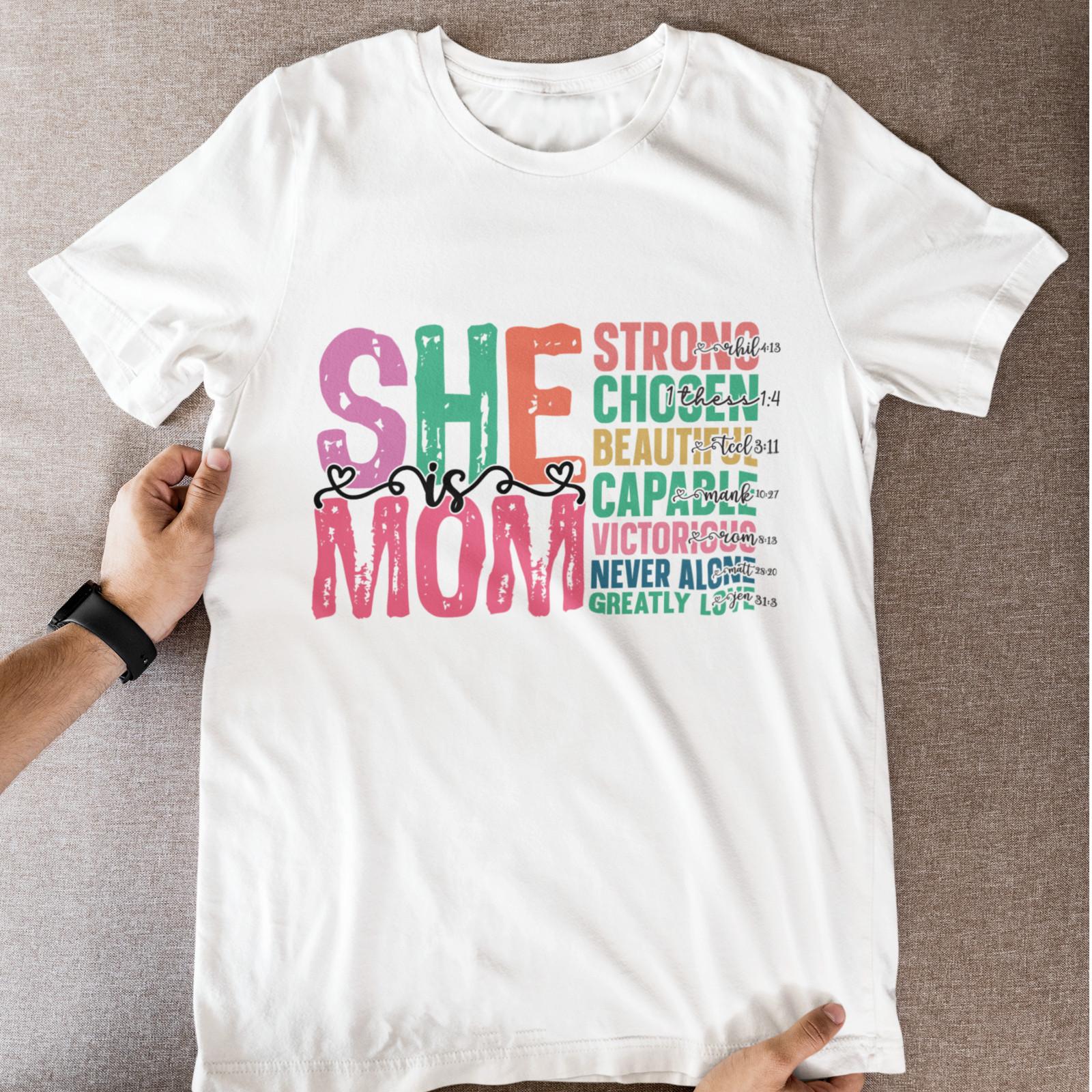 She Is Mom Christian Bible Verse T-Shirt Proverbs Scripture Faith Gift XXXL