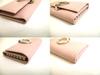 Authentic BVLGARI Light Pink Leather Logo Clip 6 Pics Key Chain #b031  Open Box