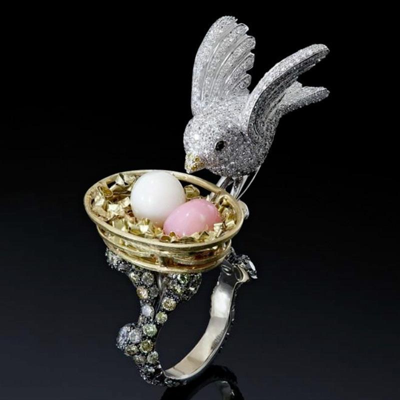 

Milangirl Модное женское кольцо с кристаллами, стразами, птицей и цветком, с покрытием, свадебное, для помолвки, с цирконом, оптом 9