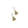 Trendy Silver Rhinestone Dangle Earrings Gold Alloy Christmas Tree Earrings Christmas Ear Drop Christmas Earrings Gift