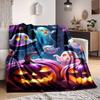 1pc Halloween Ghosts Blanket Lightweight Flannel Blanket Throw Blanket For Sofa, Bed, Travel, Camping, Livingroom, Couch, Chair, And Bed Yy2509026224