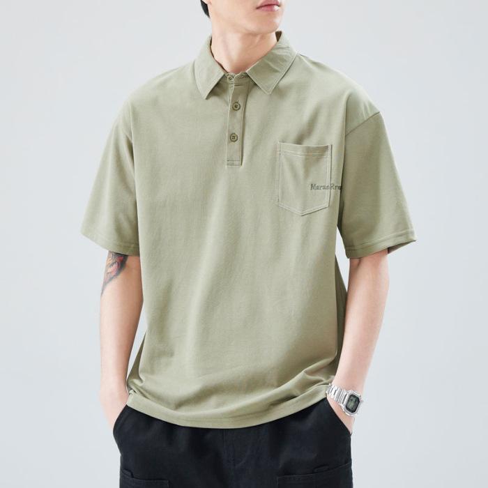 Men's Summer New Loose Short-sleeved POLO Shirt Men's Lapel Thin Short T-top