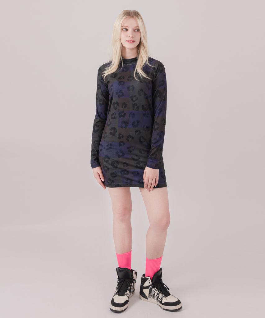SSQR Raglan Stretch Print Mini Dress Dg_01