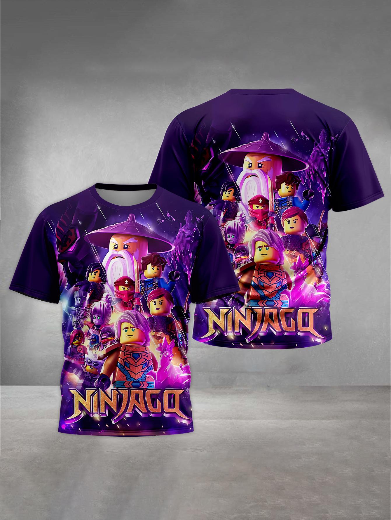 

MINISO Принт Дитячий одяг 4 до 14 років Чоловічий Одяг для вулиці для Мультфільмів Ігор Діти Хлопчик Дівчинка Дитина Футболка Топ Сорочки- N-N-Ninjagos 150