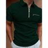Summer Men's Zip Chest Pocket Polos Tops Casual Short Sleeve Lightweight Comfortable Polo Shirt Men Solid Lapel Top