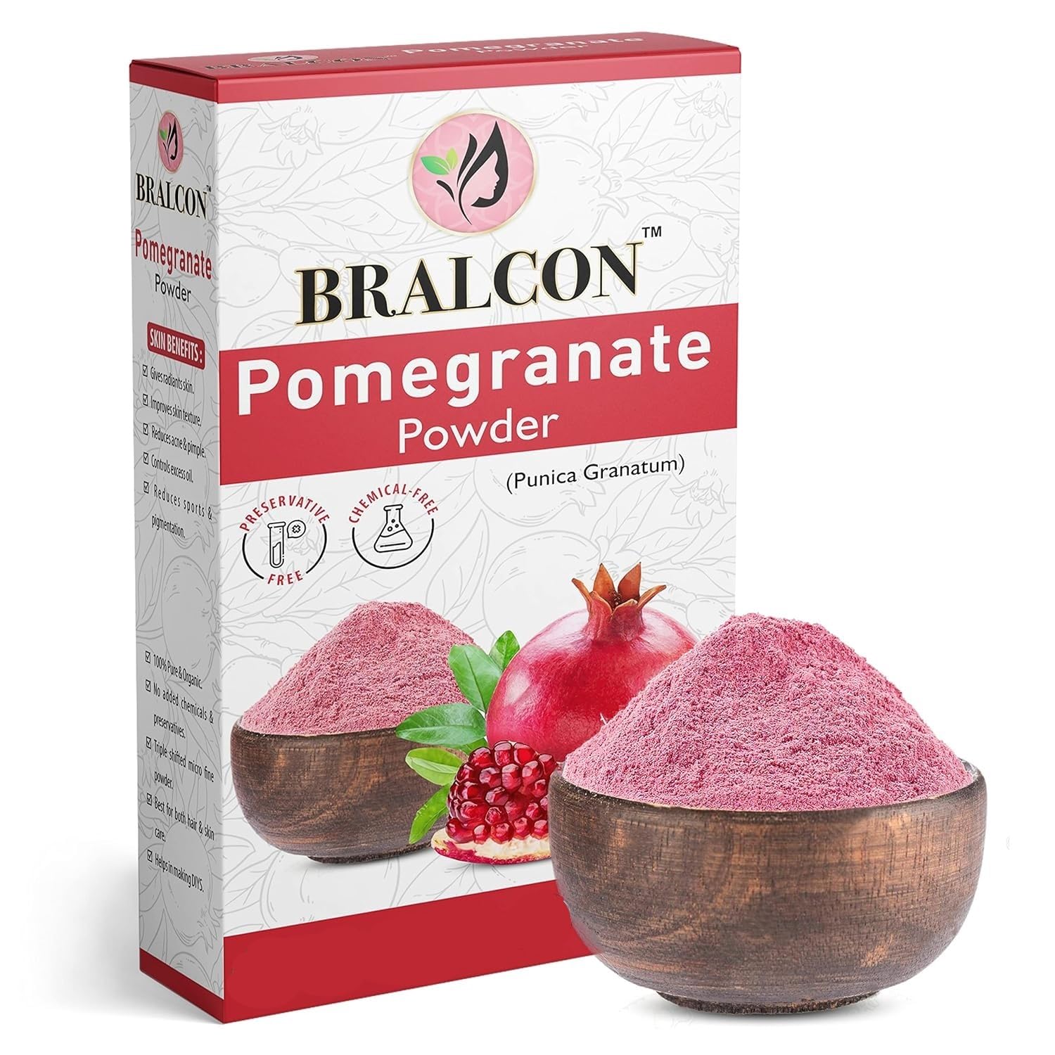Bralcon 100G granātābola mizas pulveris dabīgai