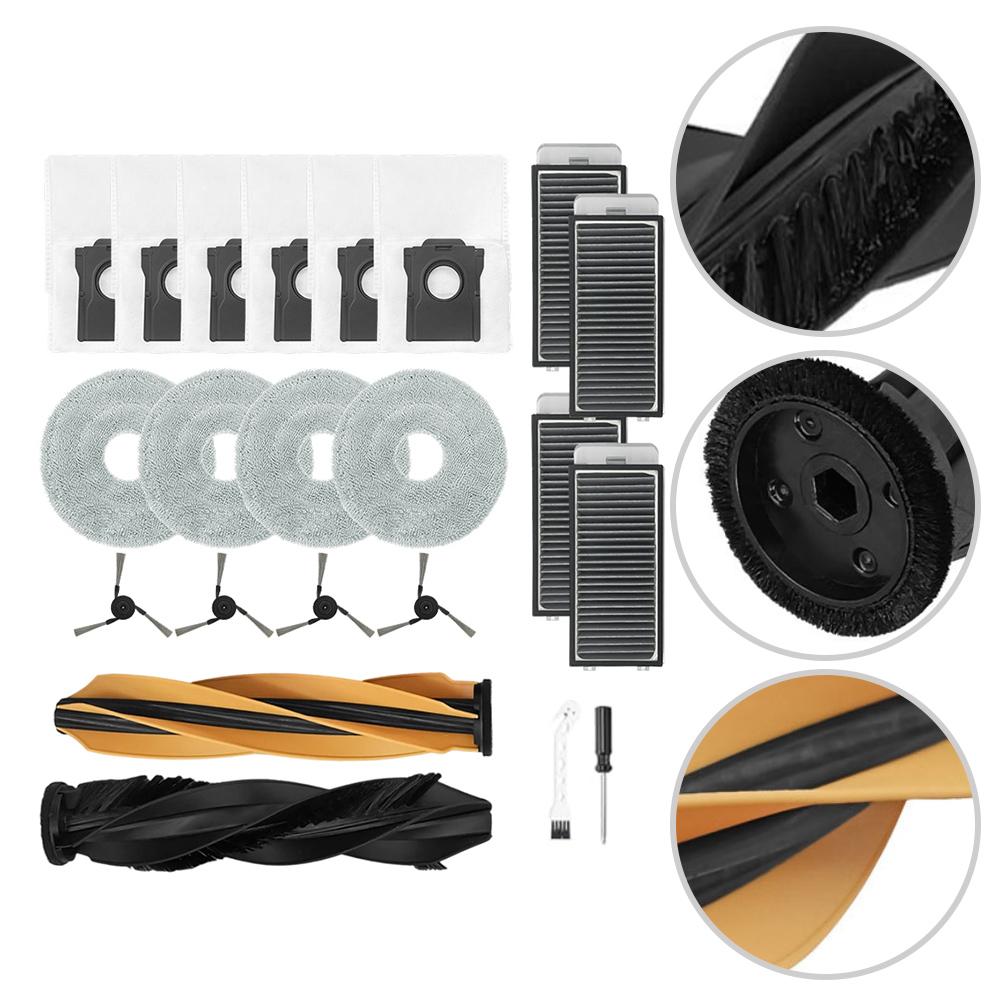 22 Pcs/set Main Side Brushes Kits For MOVA V50 Ultra  / For X50 PRO Complete Robot Vacuum Cleaner Accessories Spare To Replace