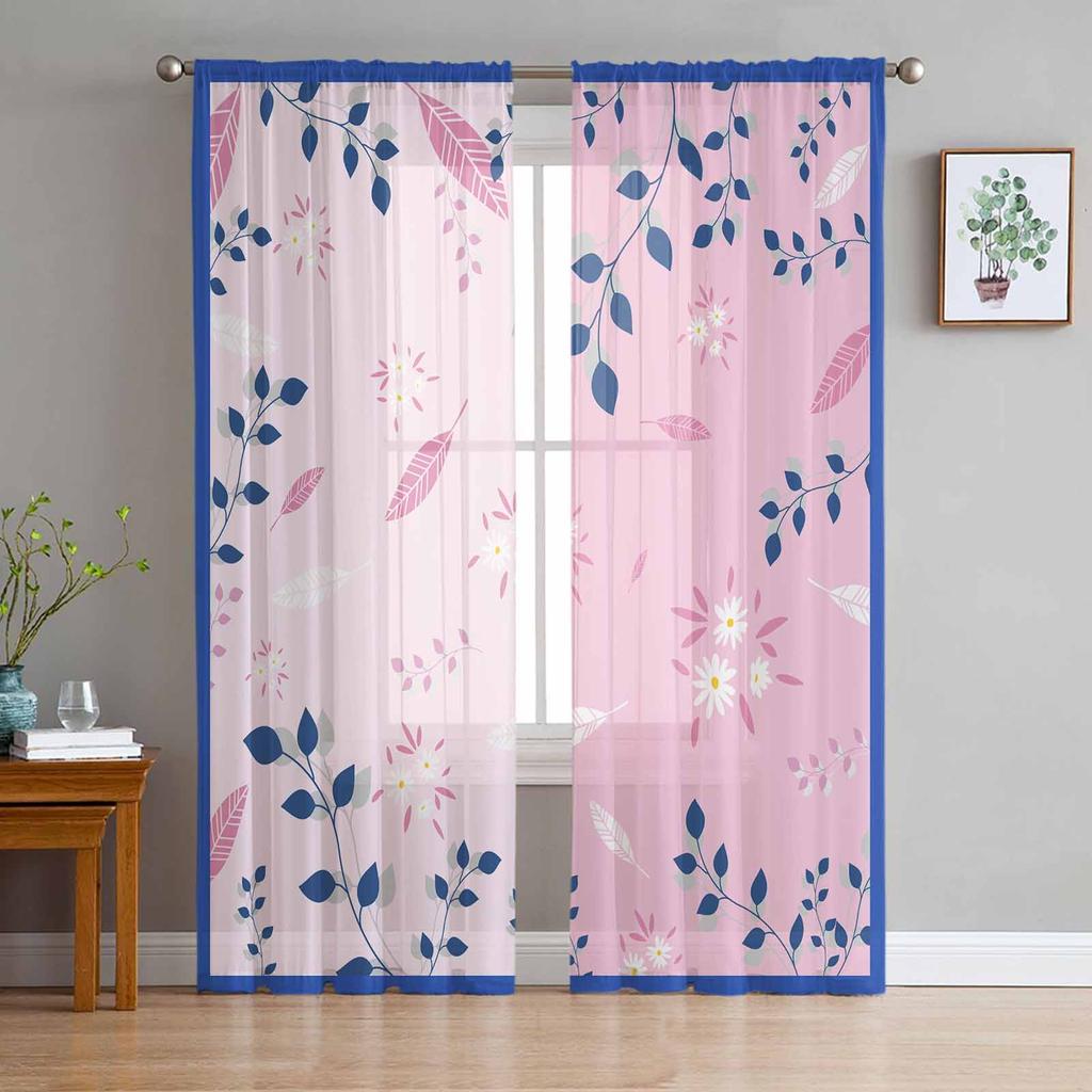 Kirschblüte Schmetterling Rosa Tüll Vorhänge Für Wohnzimmer Schlafzimmer Voile Vorhang Hause Dekoration Sheer Balkon Tür Vorhang