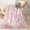 Pink Bunny In Flowers Blankets are suitable for living rooms,making them an ideal choice for outdoor travel and gifts.