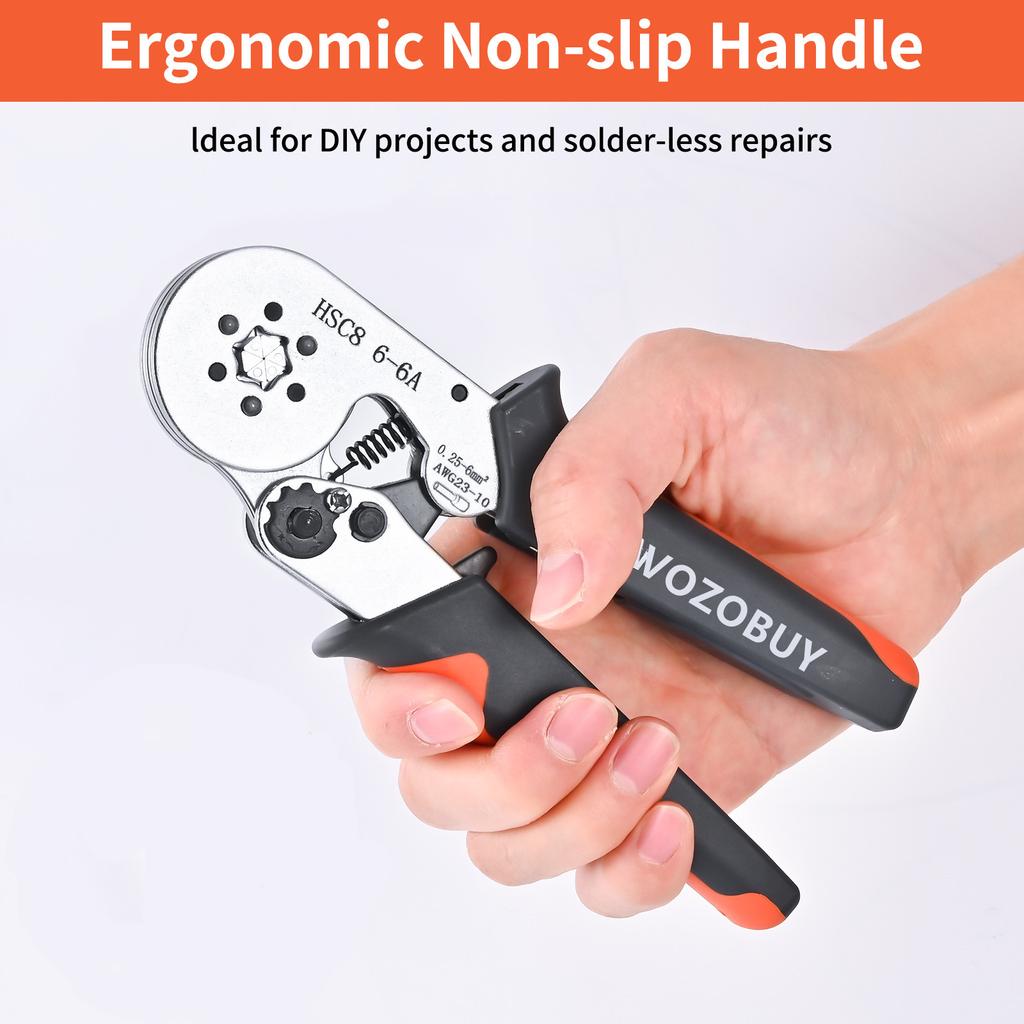 HSC8 6-4A/6-6A Crimping Pliers Kit,Stripping Cutting Plier with Tube Terminal Suit WOZOBUY Brand Electric Tools Set